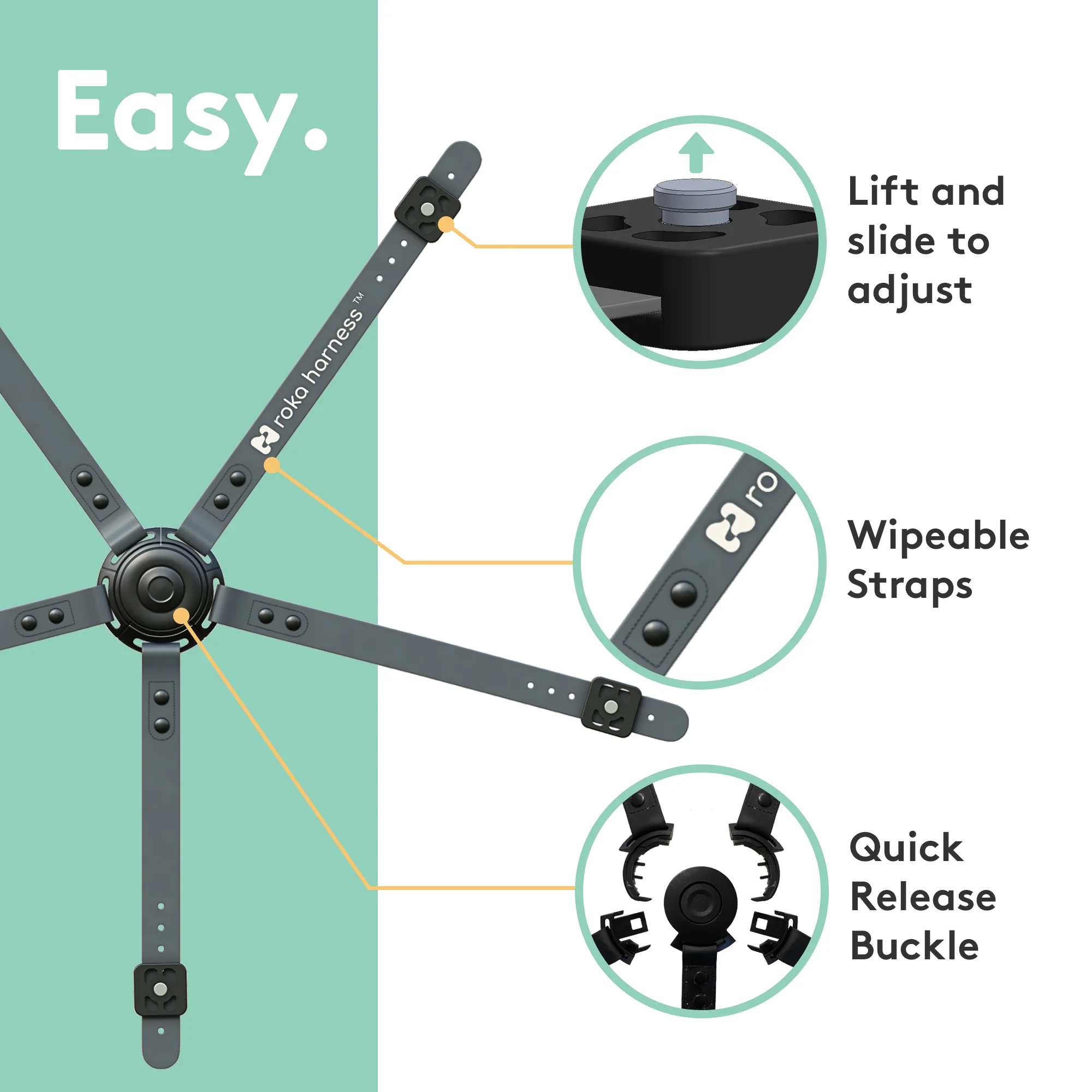 5 Point Roka Harness | Grey - Image 8